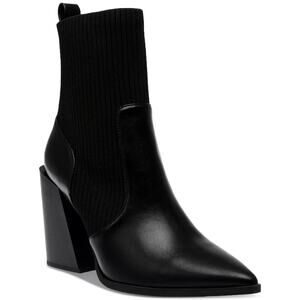 Wild Pair Women Trinity Mid Calf Pointed Toe Sock Booties Size US 7M Black